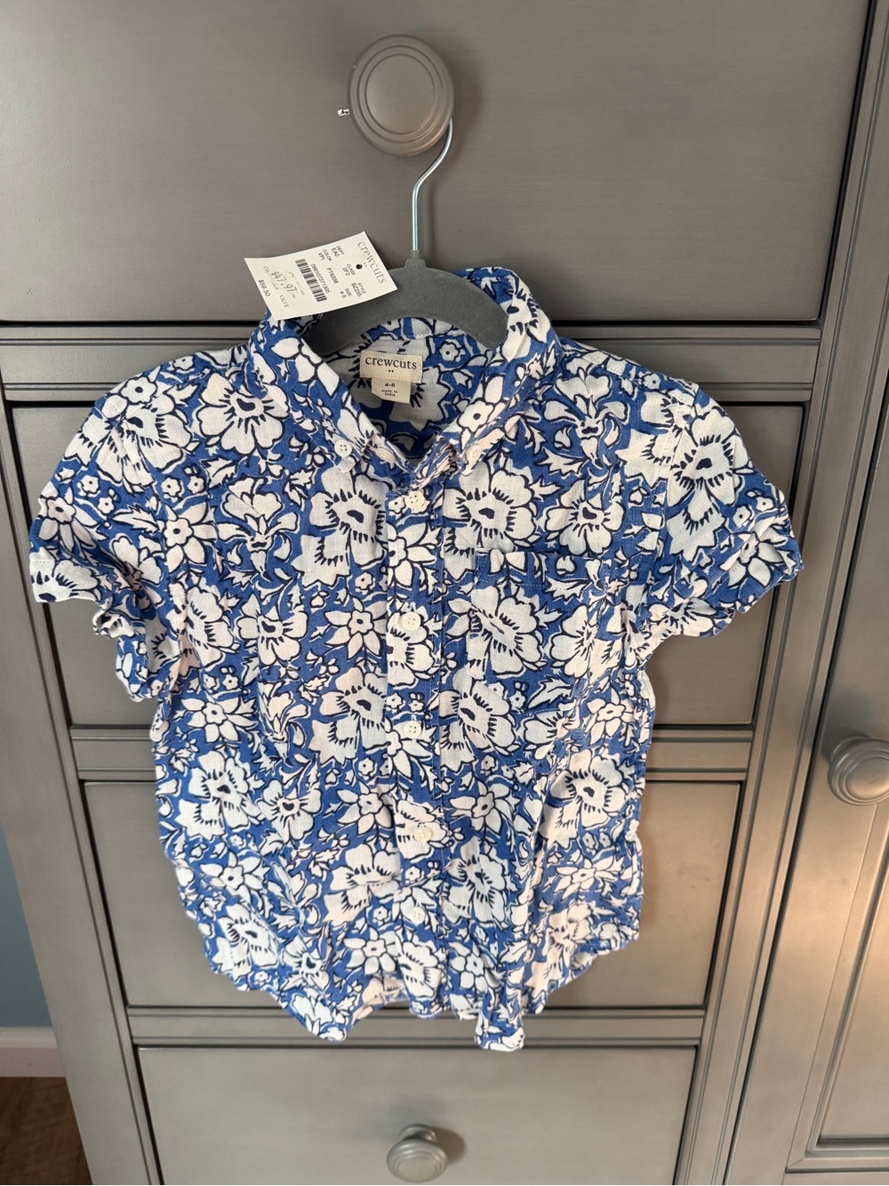 Crewcuts Blue & White Floral Button-Down Shirt